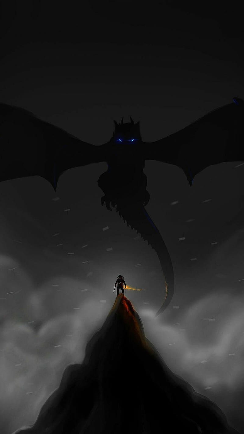 Drache, Game of Thrones, Silhouette, Dunkel, Nebel, HD, Handy-Hintergrund im Hochformat