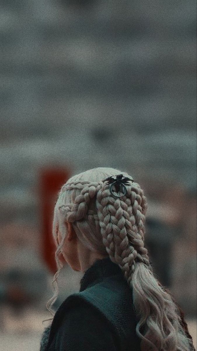 Daenerys Targaryen, Emilia Clarke, Zopffrisur, Rückenansicht, Game of Thrones, iPhone-Hintergrundbild