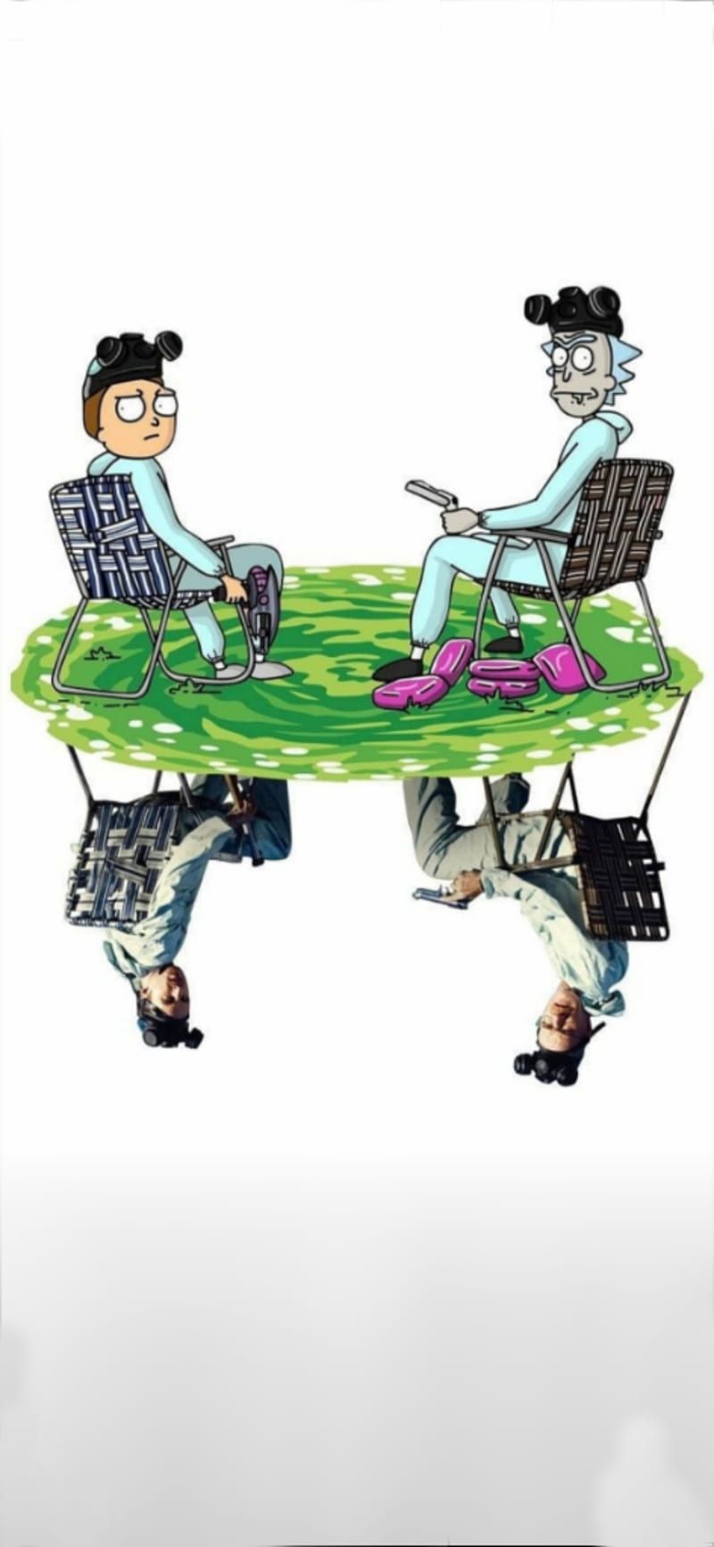 Rick and Morty, Breaking Bad, Parodie, Portal, Weißer Hintergrund, Sperrbildschirm fürs iPhone
