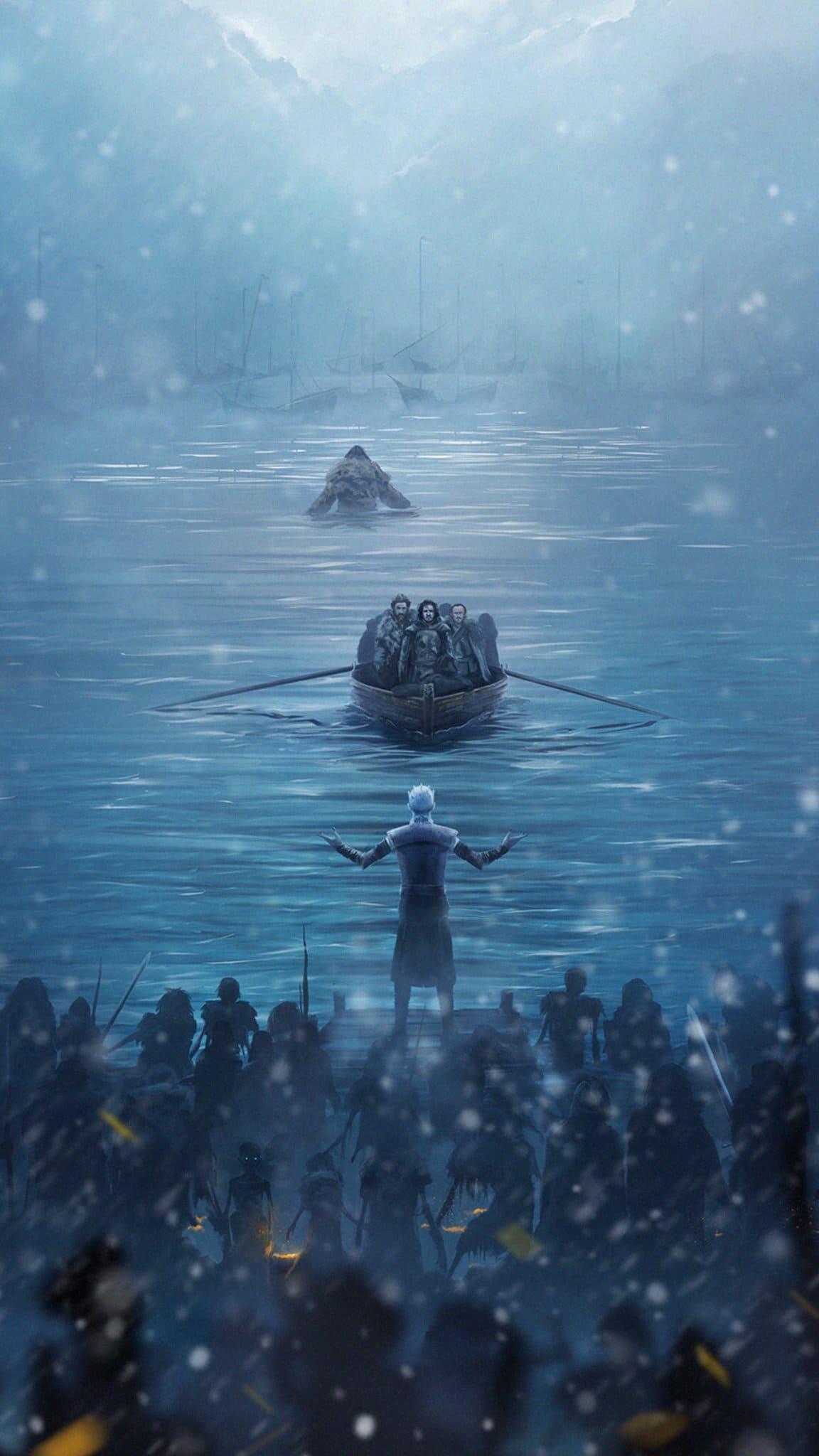 Game of Thrones, Armee der Toten, Winter, Eis, Blaue Töne, Full HD, Handy-Hintergrund