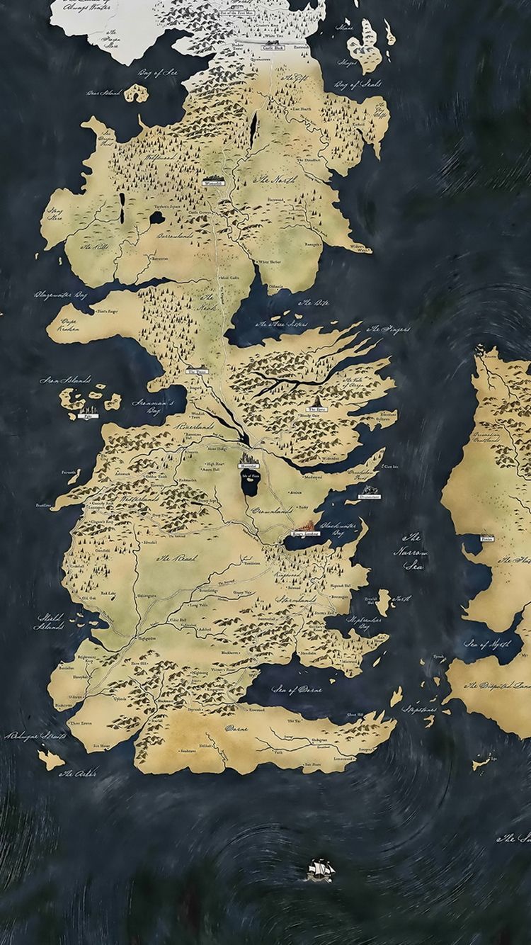 Westeros, Landkarte, Game of Thrones, Fantasy-Karte, Hochformat, HD, iPhone-Hintergrundbild