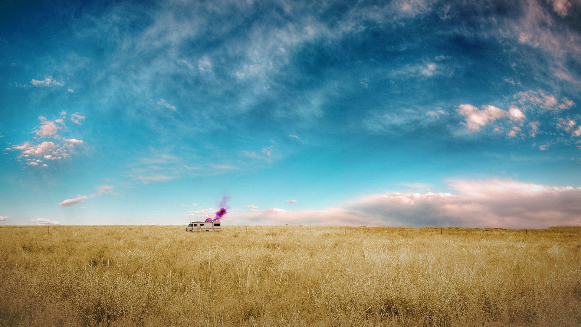 Breaking Bad, Wohnmobil, Wüste, Wolkenhimmel, Weite, Full HD 1080p, Desktop-Hintergrundbild