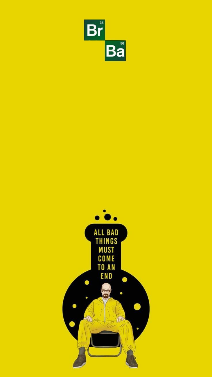 Heisenberg, Breaking Bad, Erlenmeyerkolben, Gelber Hintergrund, Minimalismus, Sperrbildschirm