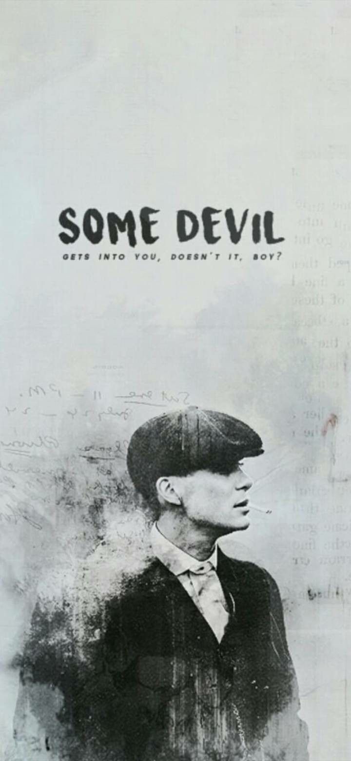 Thomas Shelby, Peaky Blinders, Some Devil, Zitat, Aquarell, Grau, HD, Handy-Hintergrund