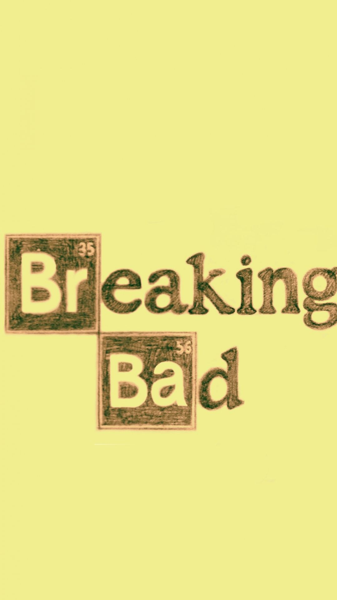 Breaking Bad, Logo, Hellgelber Hintergrund, Minimalismus, Sperrbildschirm fürs iPhone