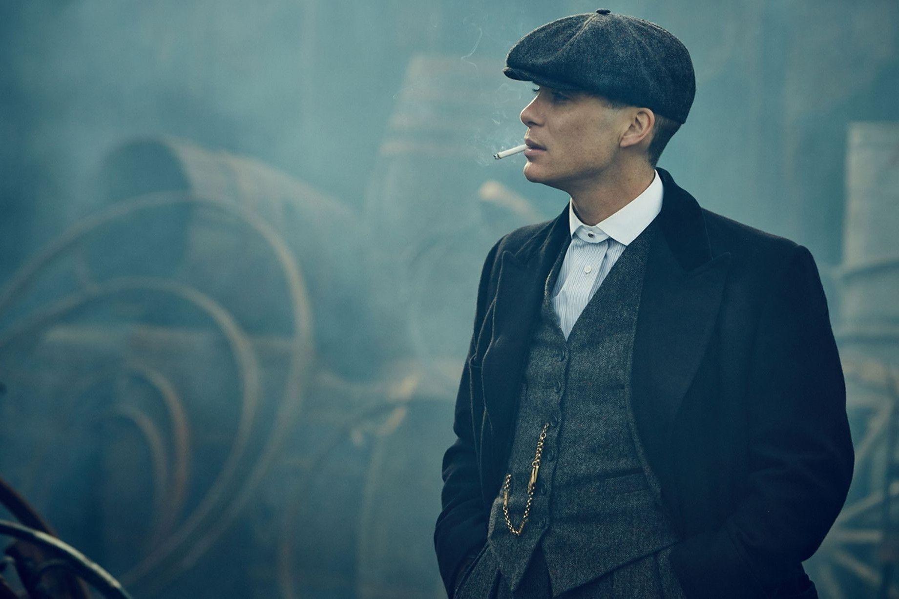 Thomas Shelby, Cillian Murphy, Peaky Blinders, Zigarette, Schiebermütze, Türkis, HD Wallpaper
