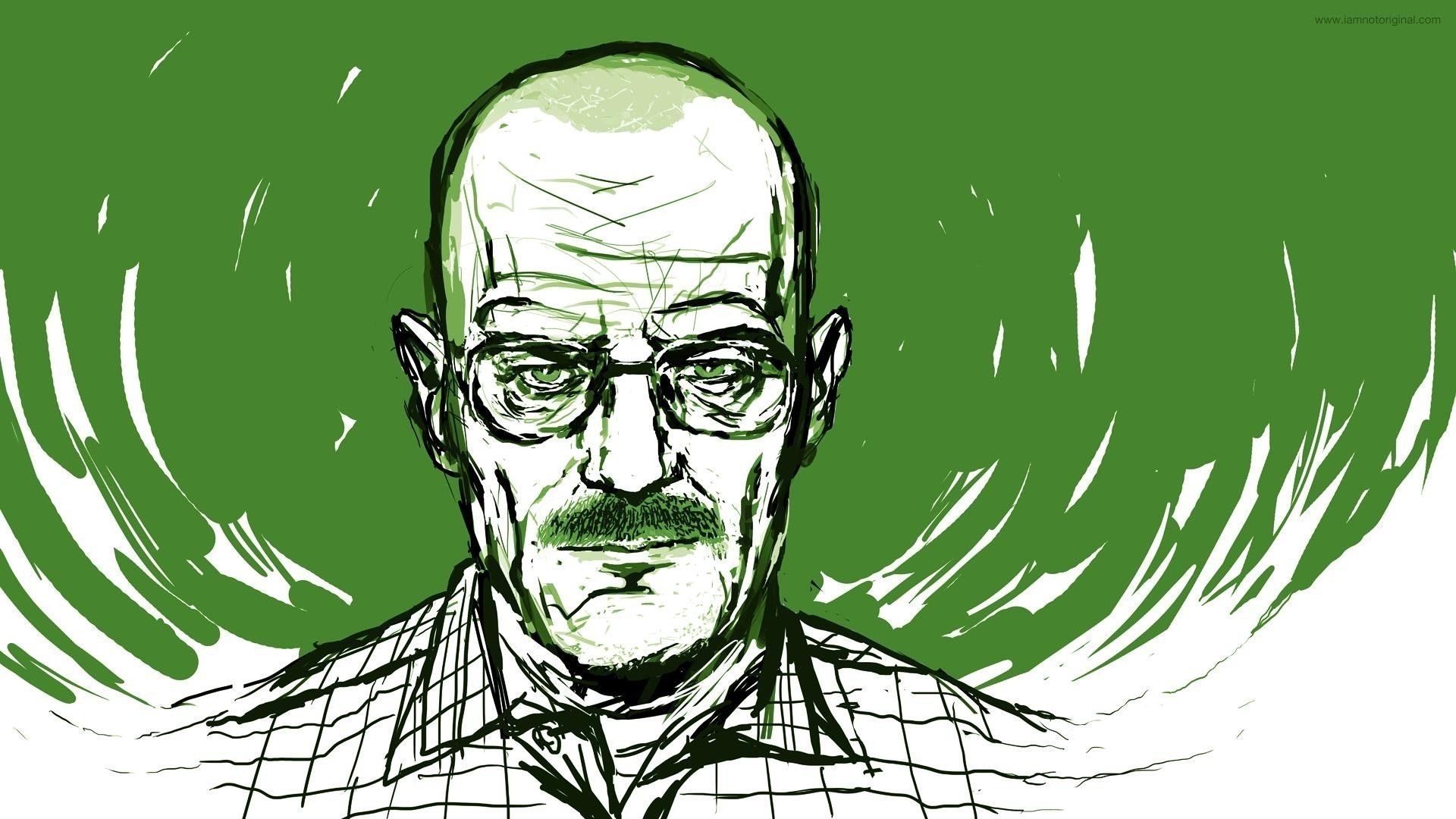 Walter White, Breaking Bad, Zeichnung, Grün, Skizze, Full HD, Desktop-Hintergrund für Windows