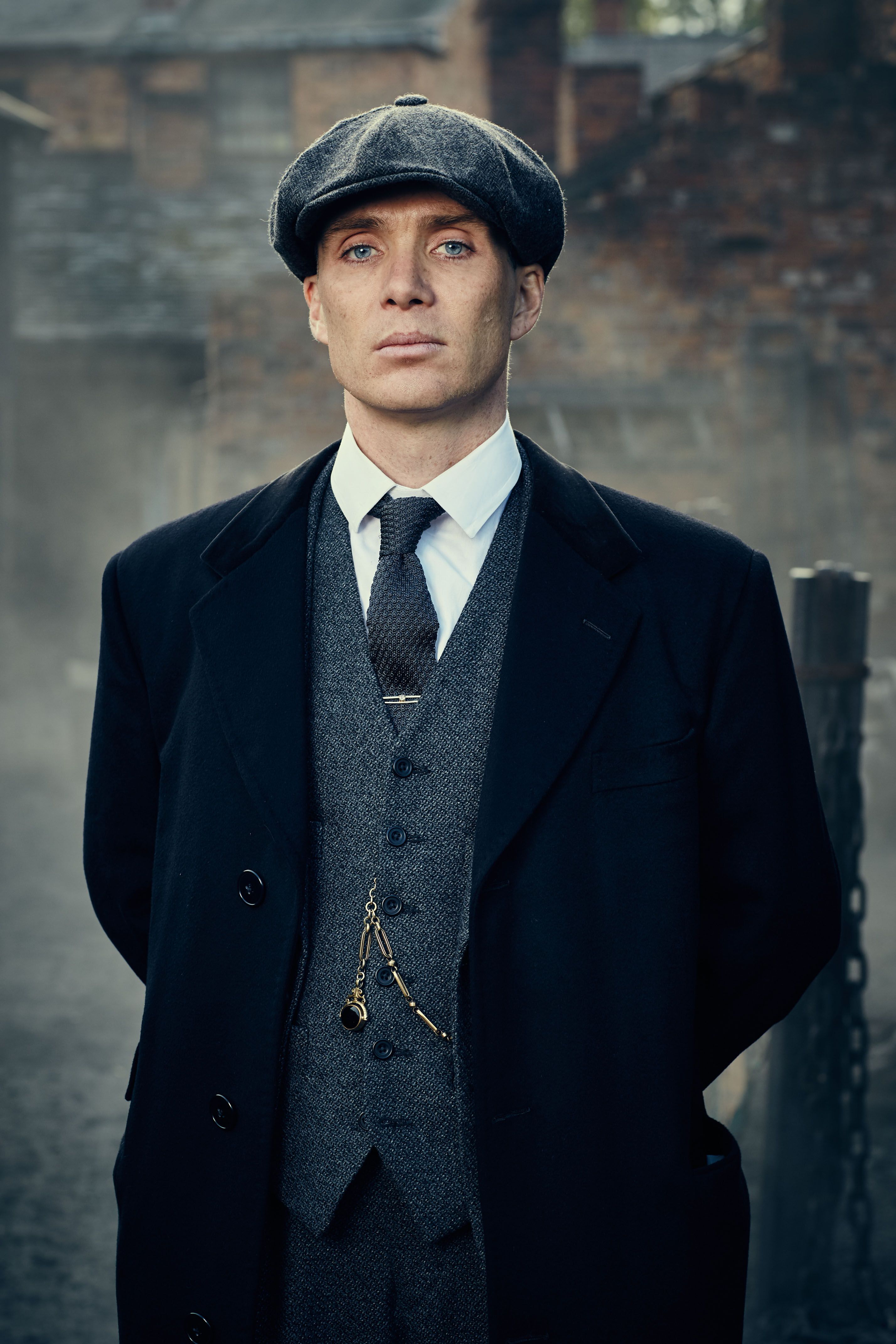Thomas Shelby, Cillian Murphy, Peaky Blinders, Mantel, Straße, QHD+, iPhone-Hintergrundbild