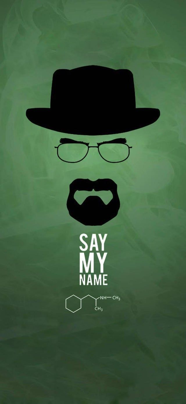 Heisenberg, Say My Name, Breaking Bad, Grüner Hintergrund, Minimalismus, Sperrbildschirm fürs iPhone