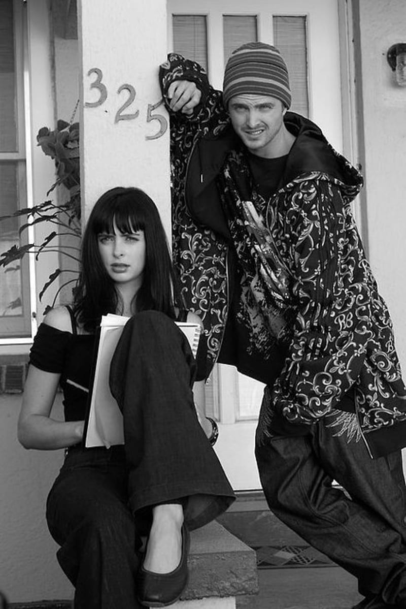 Jesse Pinkman, Jane Margolis, Breaking Bad, Schwarzweiß, Hintergrundbild fürs Tablet