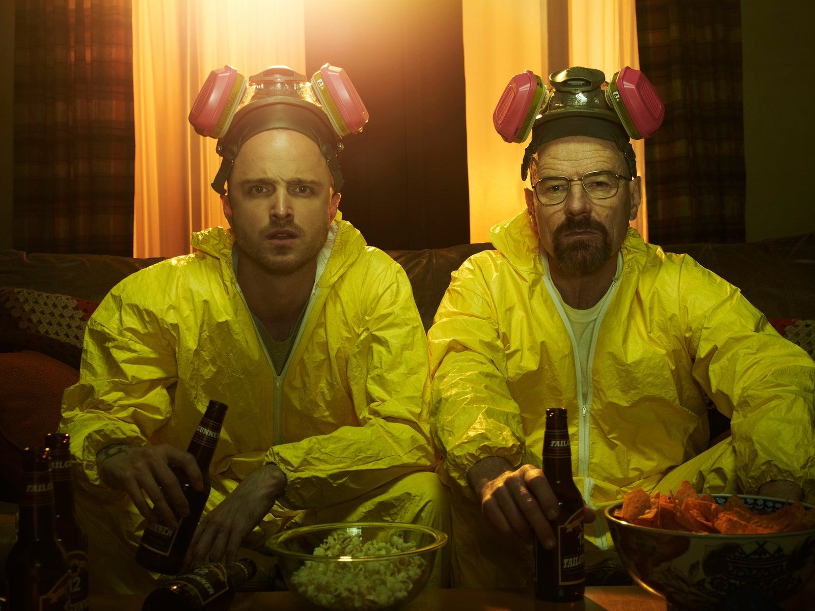 Jesse Pinkman, Walter White, Breaking Bad, Schutzanzug, Gasmaske, Hintergrundbild fürs iPad
