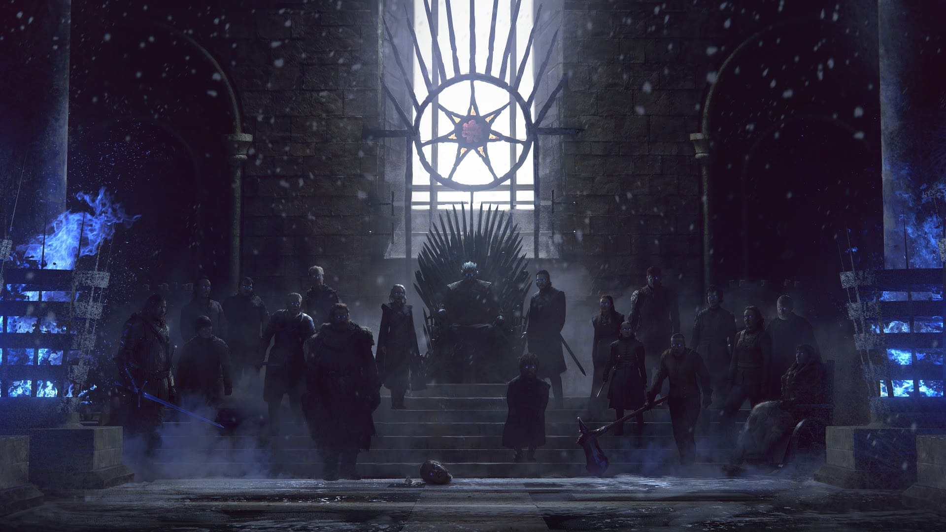 Drachenstein, Thronsaal, Game of Thrones, Dunkel, Figuren, Full HD, Desktop-Hintergrund