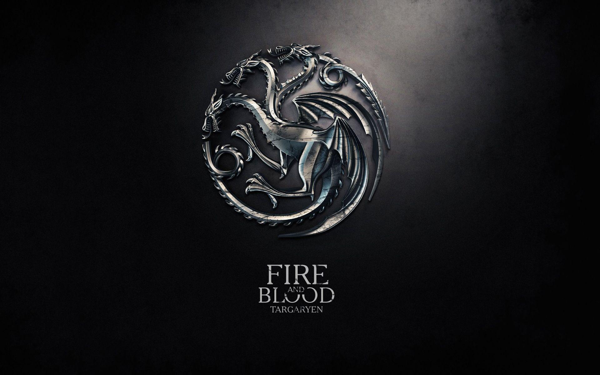 Haus Targaryen, Feuer und Blut, Wappen, Game of Thrones, Metall-Optik, Full HD, MacBook-Hintergrundbild