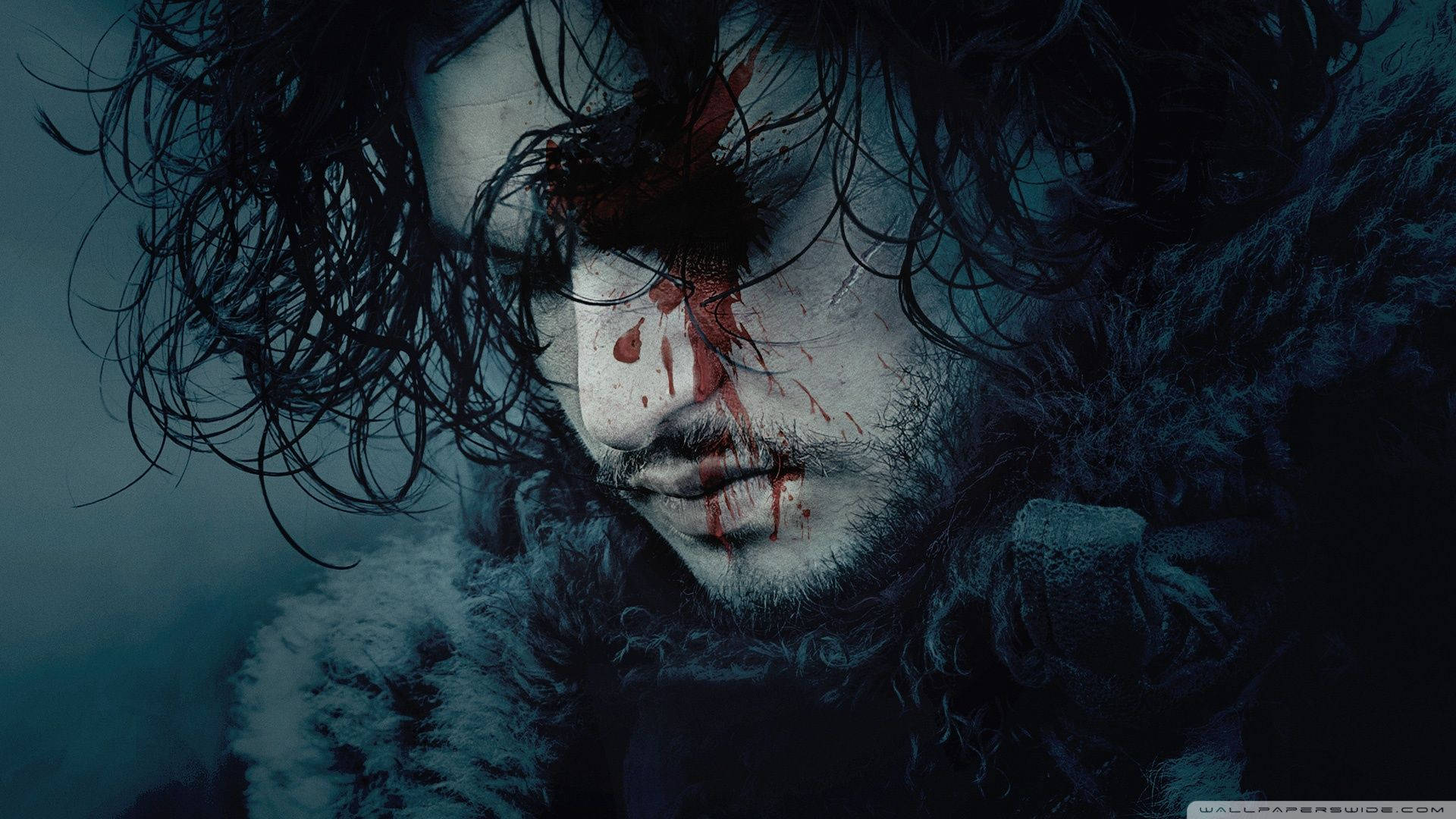 Jon Schnee, Kit Harington, Game of Thrones, Blut, Staffel 6, Nahaufnahme, Full-HD-Hintergrundbild für PC
