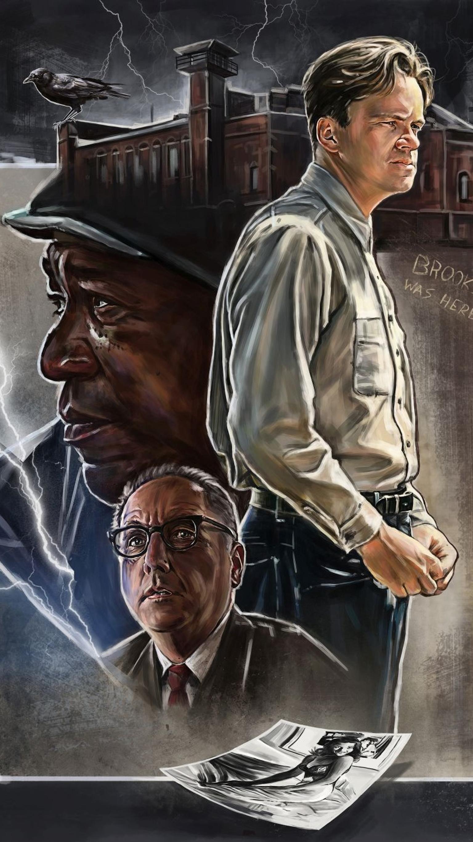 Die Verurteilten, Red, Andy Dufresne, Gefängnisdirektor, Illustration, Fan-Poster, Sperrbildschirm