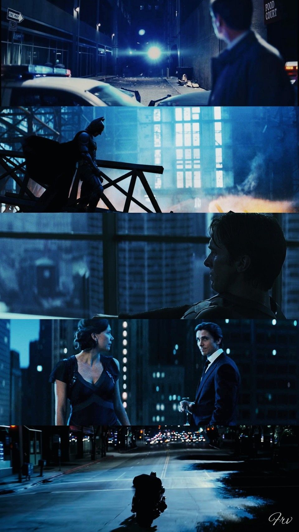 Batman, Collage, Filmstills, Gotham City, Blaue Töne, Hochformat, Hintergrundbild fürs Smartphone