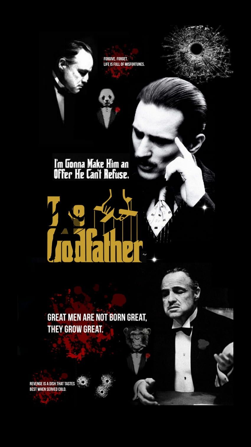 Der Pate, Michael Corleone, Al Pacino, Filmplakat, Schwarz, Hintergrundbild fürs Handy