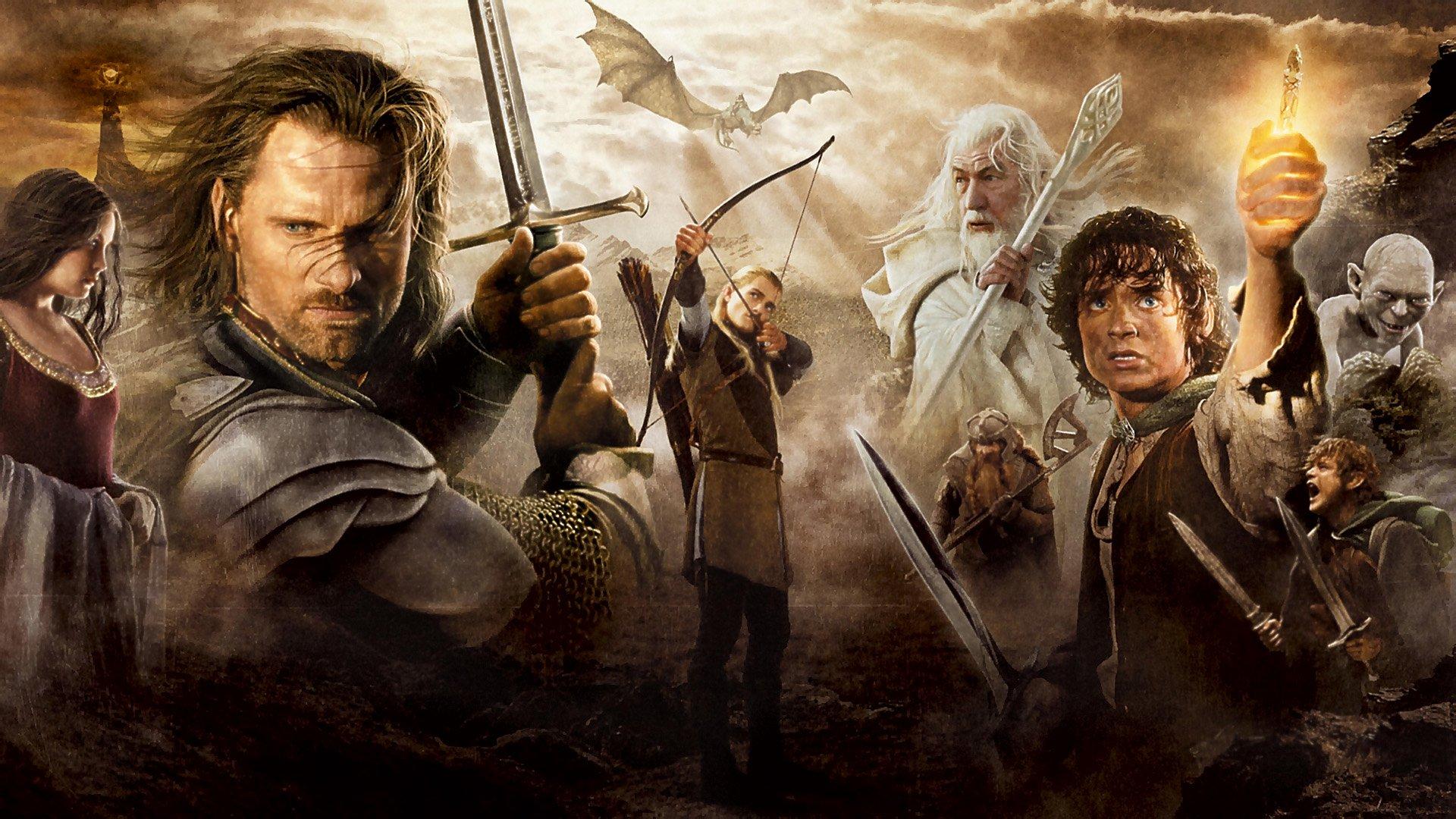 Der Herr der Ringe: Die Rückkehr des Königs, Aragorn, Gandalf, Frodo, Legolas, Filmplakat, Full-HD-Hintergrundbild