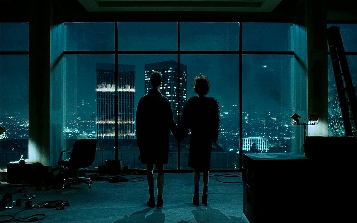 Fight Club, Der Erzähler, Marla Singer, Schlussszene, Skyline, Nacht, HD, Breitbild-Hintergrundbild