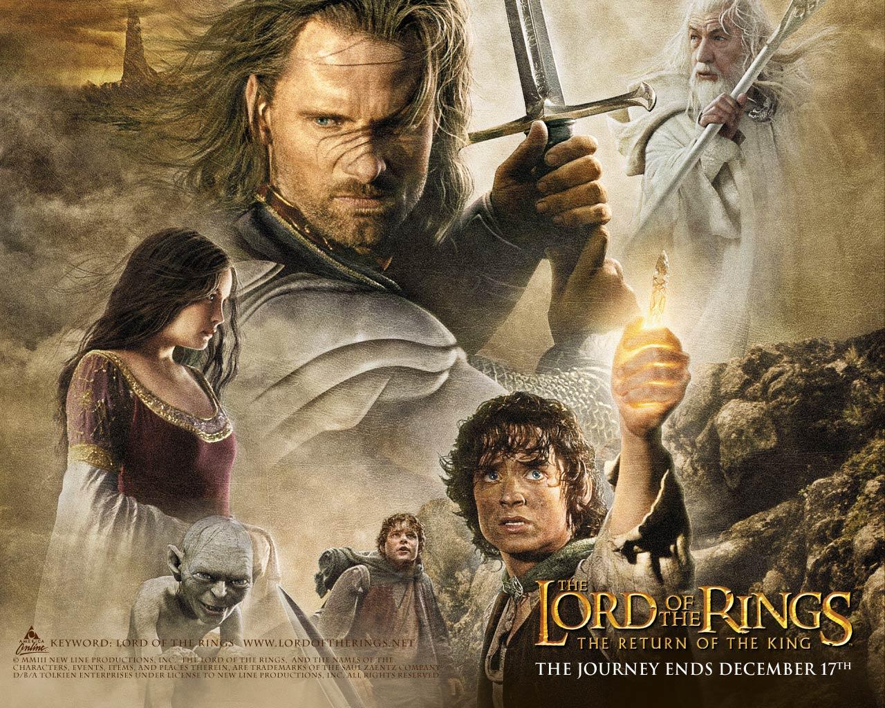 Der Herr der Ringe: Die Rückkehr des Königs, Aragorn, Frodo, Arwen, Gandalf, Filmplakat, HD-Hintergrundbild