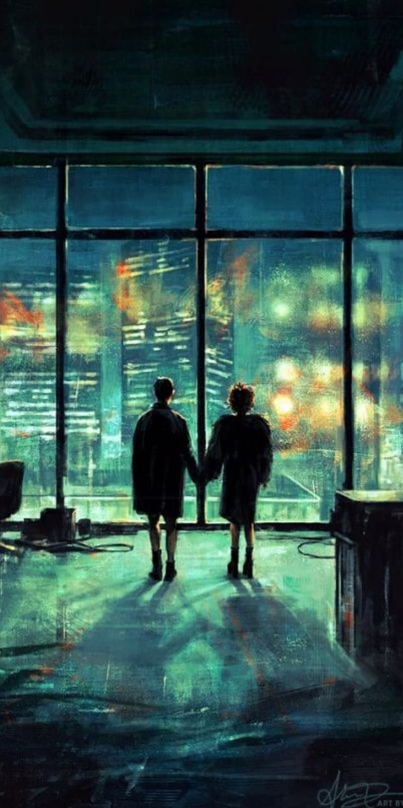 Fight Club, Der Erzähler, Marla Singer, Schlussszene, Gemälde, Nacht, HD, iPhone-Hintergrundbild