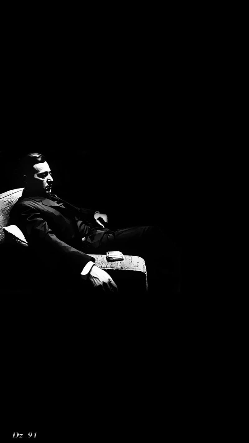 Michael Corleone, Der Pate, Sessel, Dunkel, Minimalistisch, HD, Handy-Hintergrundbild