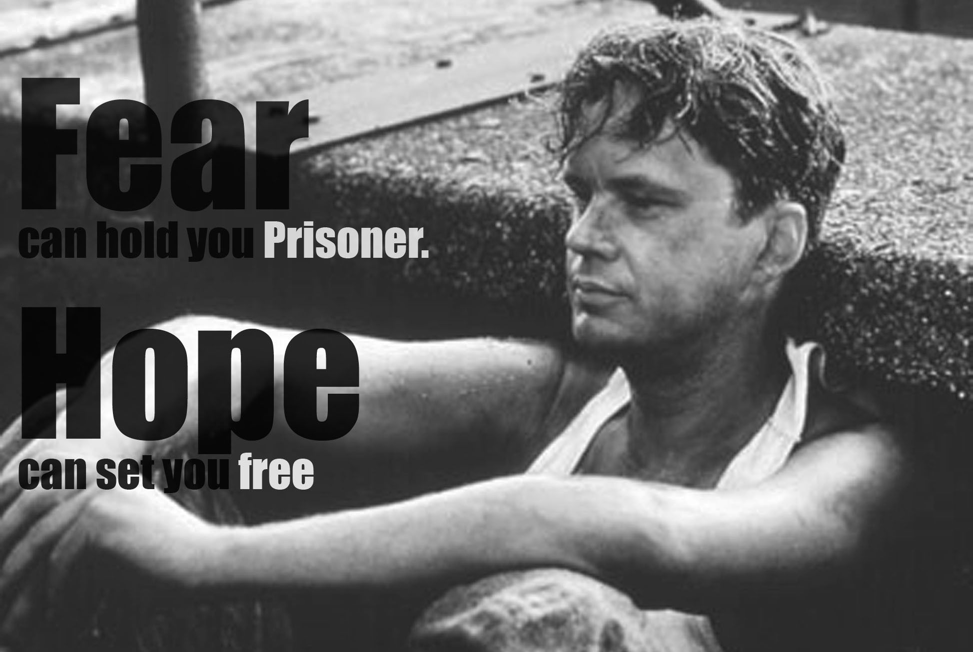 Andy Dufresne, Die Verurteilten, Fear, Hope, Zitat, Schwarz-Weiß, Full HD, Windows-Hintergrundbild