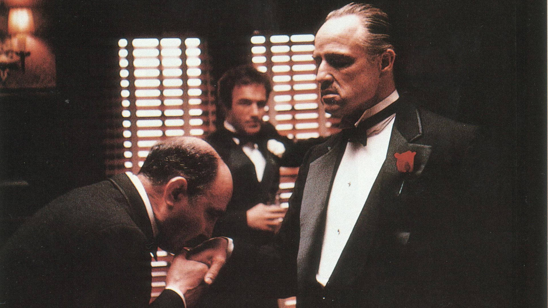 Vito Corleone, Marlon Brando, Der Pate, Handkuss, Hochzeit, Filmszene, 1920x1080, Desktop-Hintergrund