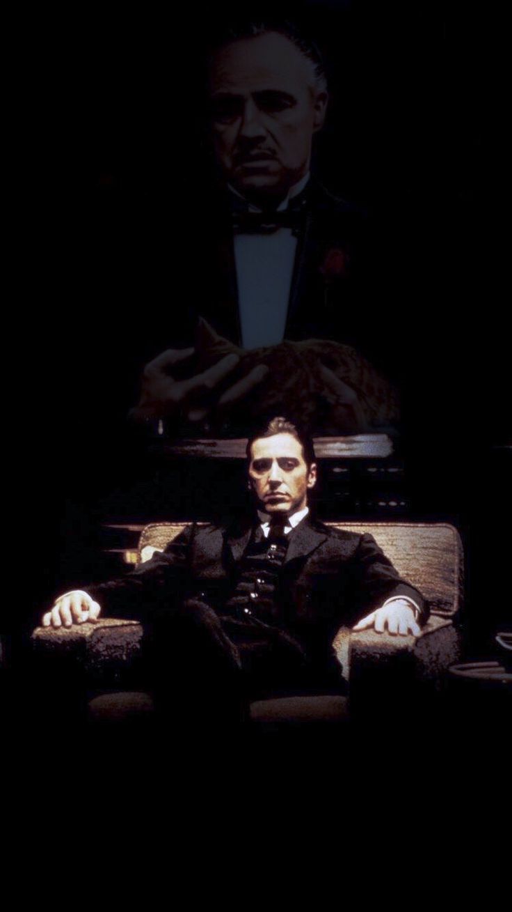 Michael Corleone, Al Pacino, Der Pate, Sessel, Dunkel, Hintergrundbild für iPhone und Android