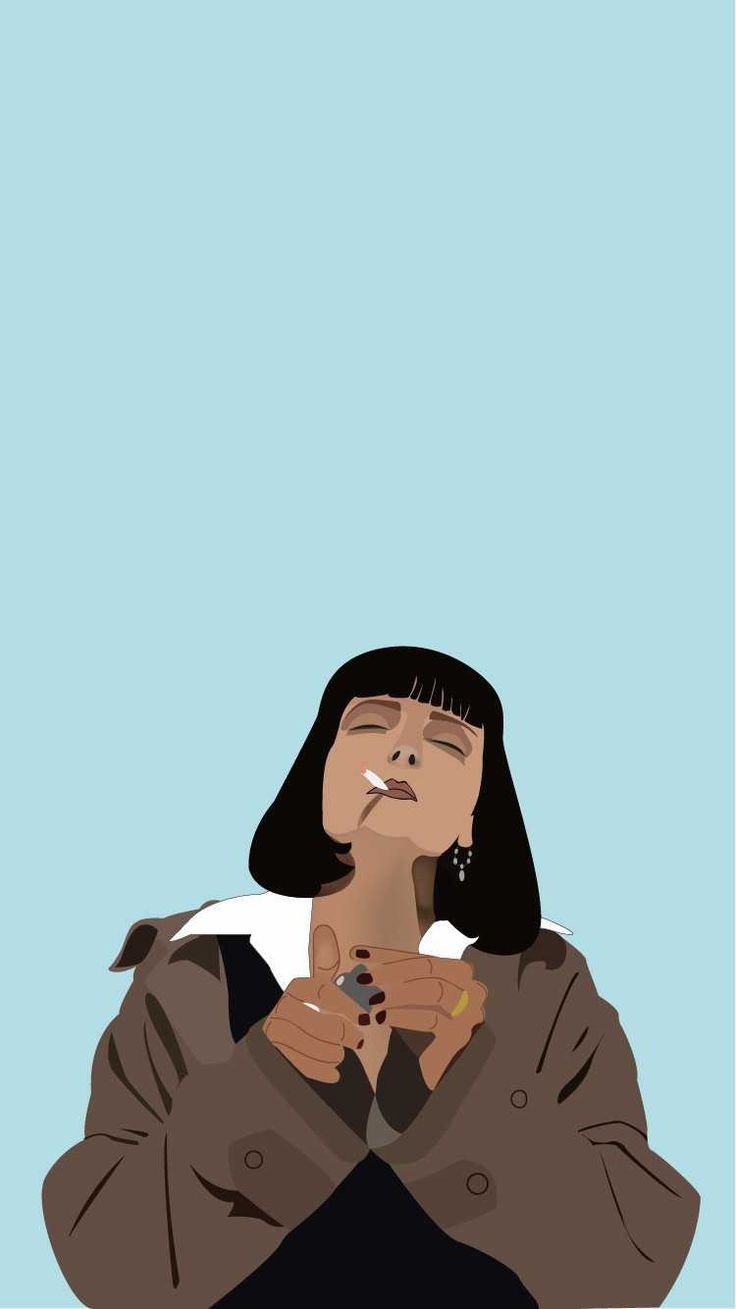 Mia Wallace, Pulp Fiction, Illustration, Hellblauer Hintergrund, Minimalistisch, Sperrbildschirm