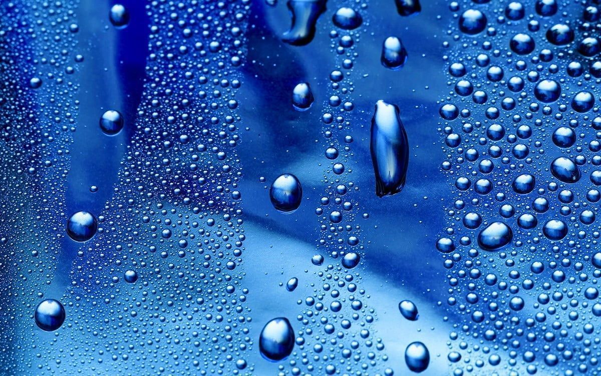 Wassertropfen, Blau, Makro, Glas, Tropfen, Hintergrund