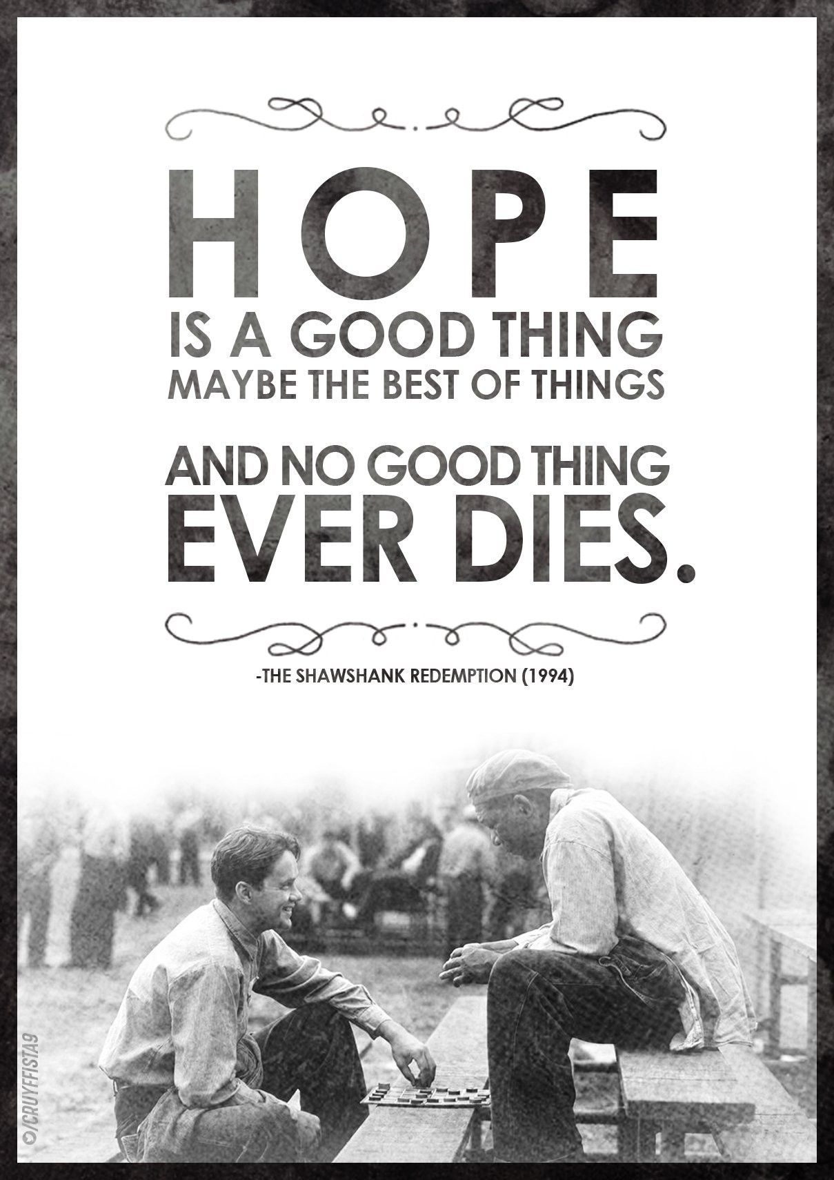 Die Verurteilten, Hope, Zitat, Typografie, Gefängnishof, Hintergrundbild fürs Tablet