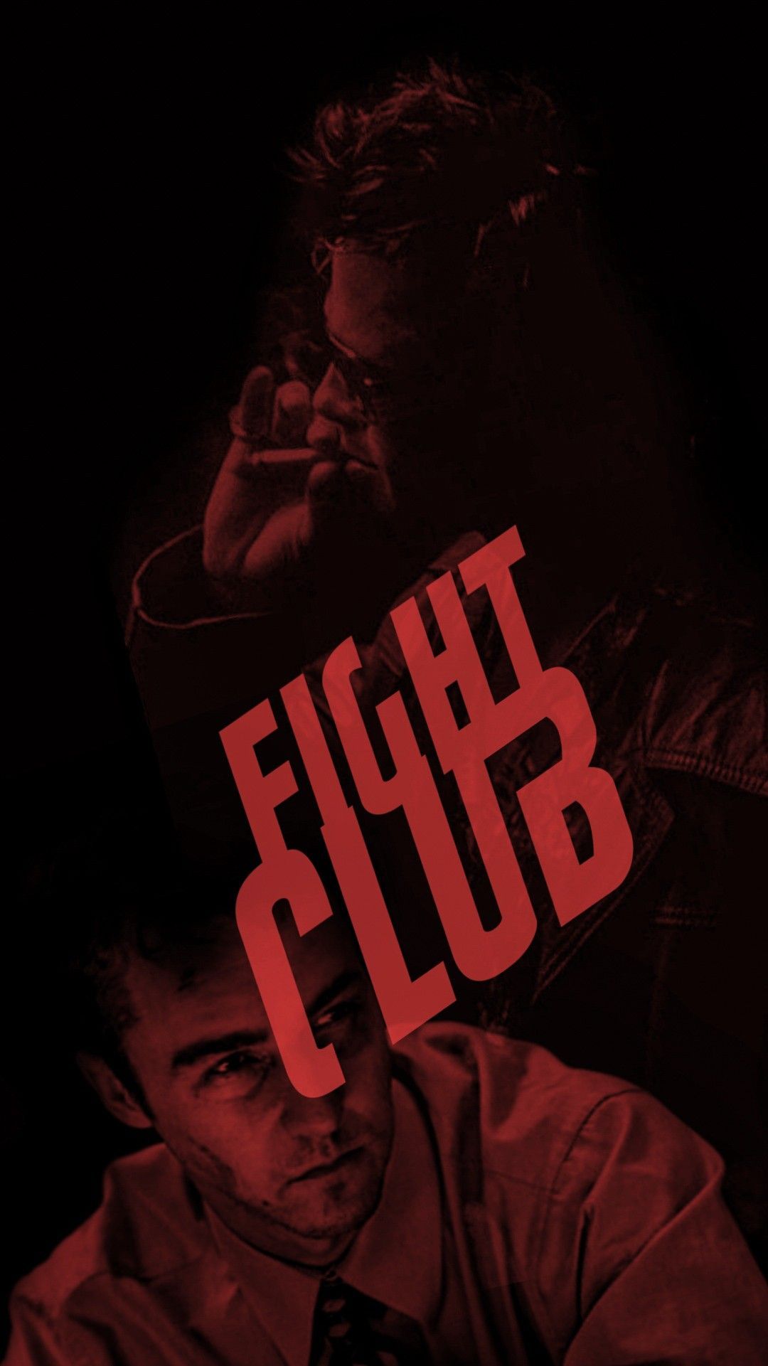 Fight Club, Logo, Rot, Schwarzer Hintergrund, Full HD, Sperrbildschirm fürs iPhone