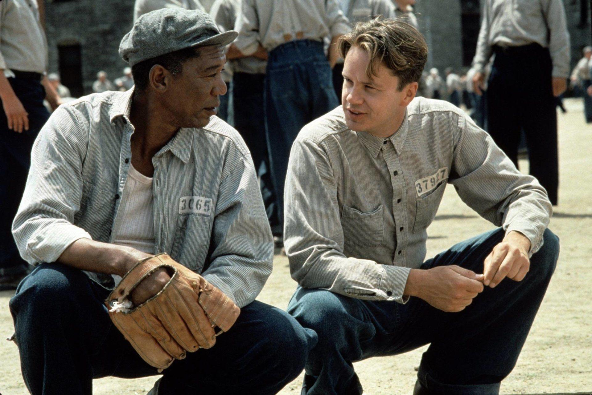 Red, Andy Dufresne, Die Verurteilten, Baseballhandschuh, Gefängnishof, Full HD, Laptop-Hintergrundbild