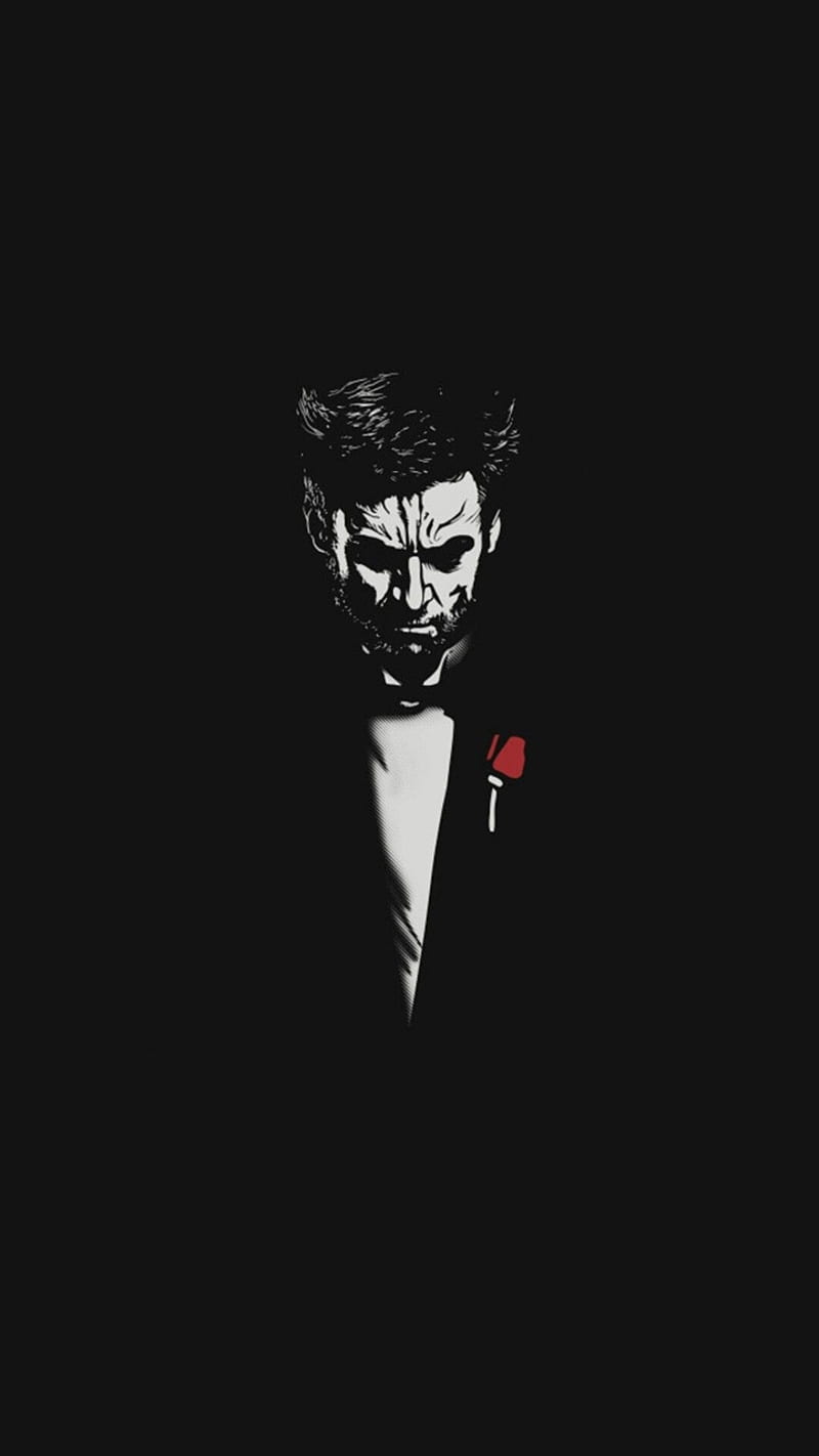 Michael Corleone, Der Pate, Rote Rose, Dunkel, Porträt, Hochformat, Hintergrundbild fürs Smartphone