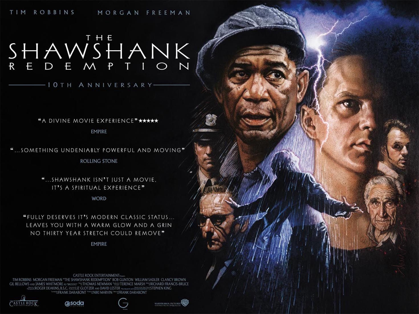 The Shawshank Redemption, 10th Anniversary, Morgan Freeman, Tim Robbins, Filmplakat, Tablet-Hintergrundbild