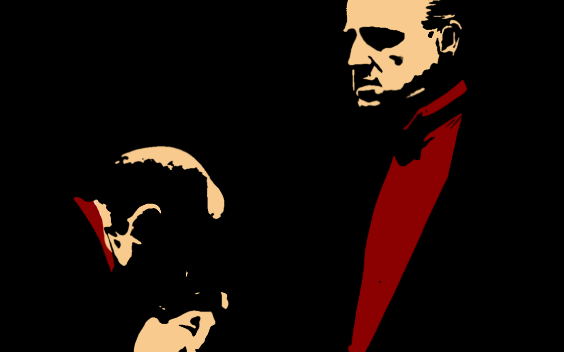 Vito Corleone, Der Pate, Pop-Art, Rot, Schwarz, 16:10, Full-HD-Hintergrundbild für den Desktop