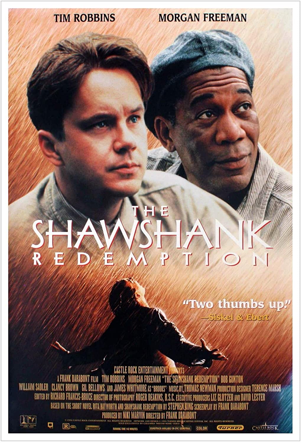The Shawshank Redemption, Tim Robbins, Morgan Freeman, Filmplakat, Regen, Hintergrundbild fürs iPad
