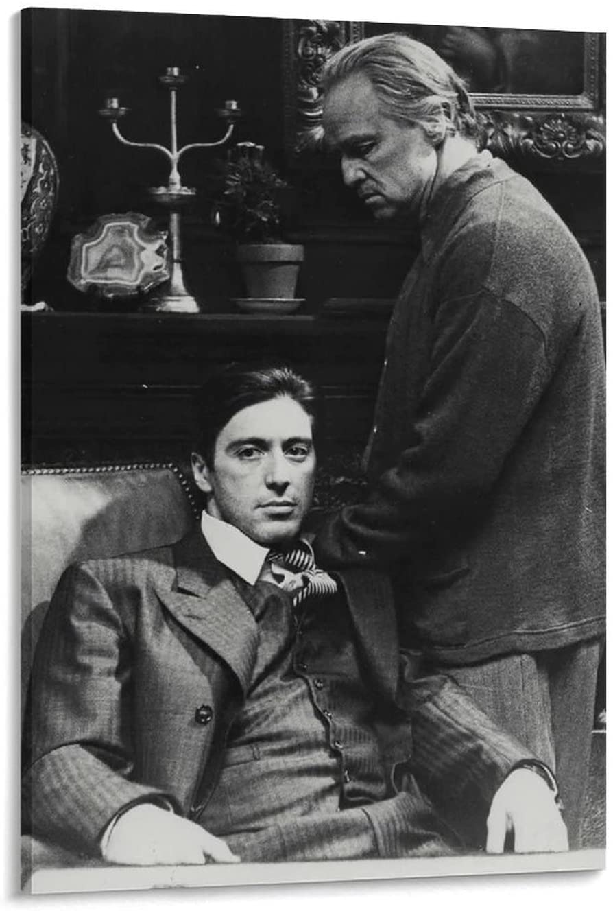 Michael Corleone, Vito Corleone, Al Pacino, Marlon Brando, Der Pate, Schwarz-Weiß, iPad-Hintergrundbild