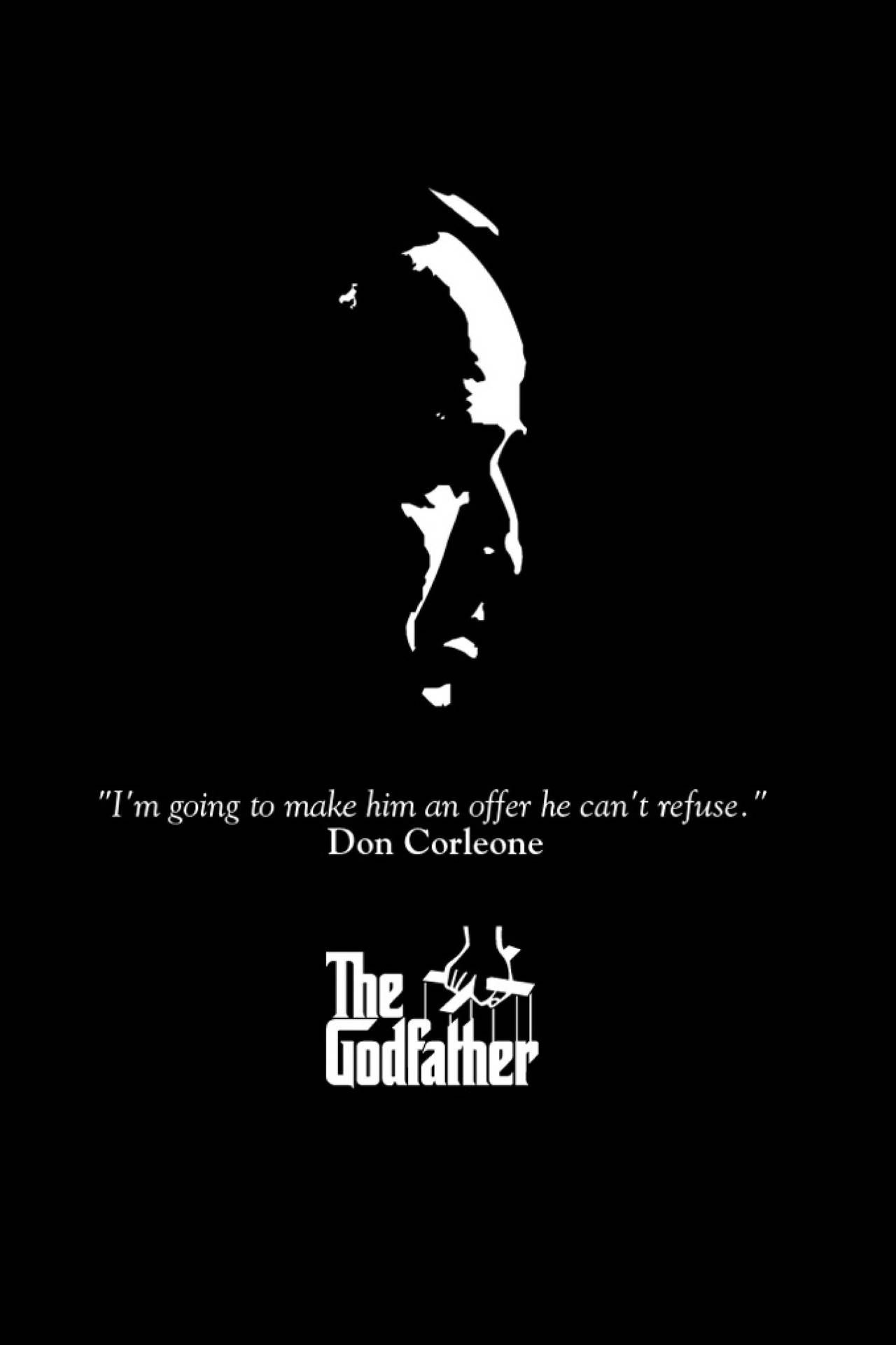 Der Pate, Vito Corleone, Filmzitat, Silhouette, Schwarzer Hintergrund, Sperrbildschirm fürs iPhone