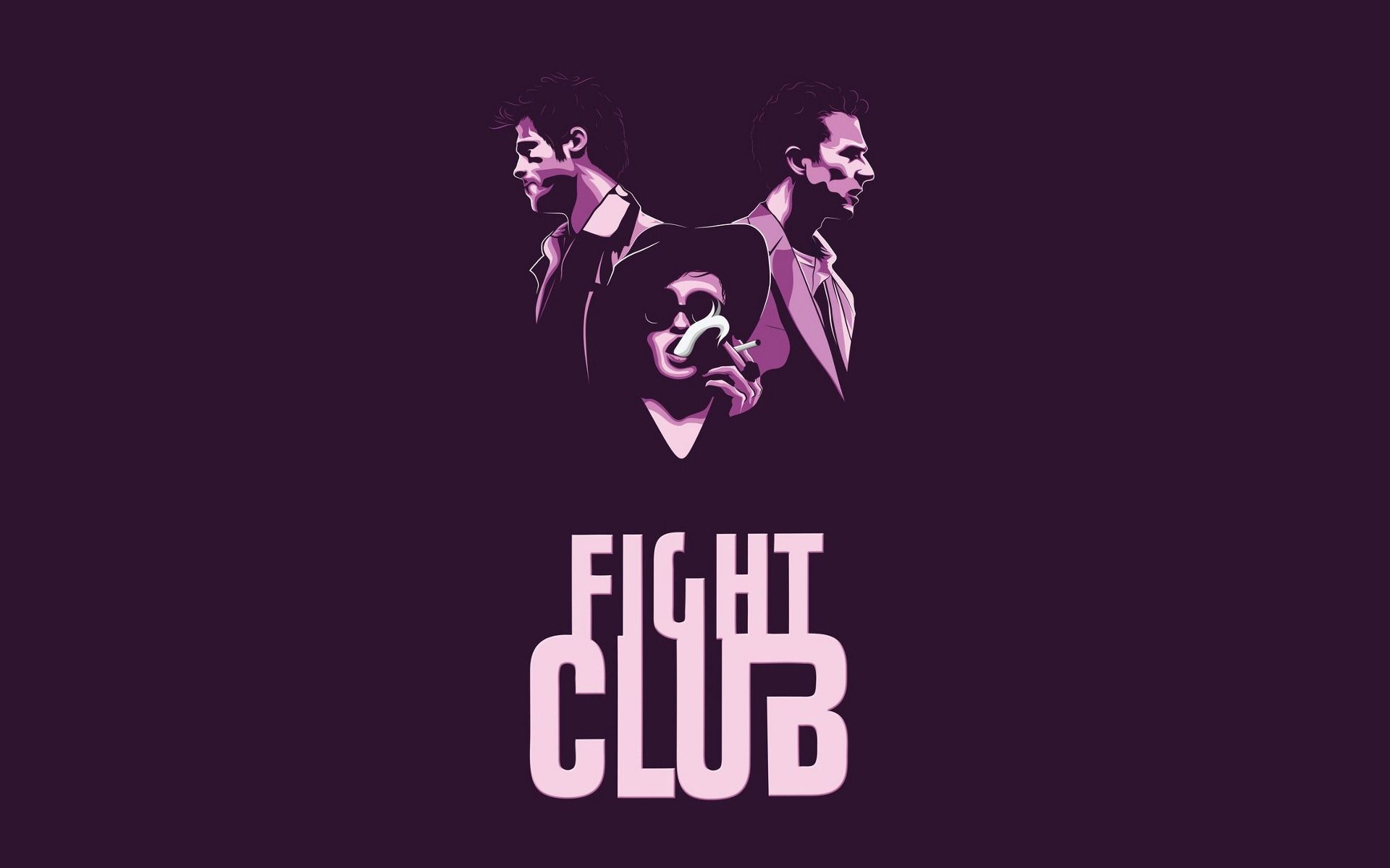 Fight Club, Logo, Illustration, Dunkelviolett, Full HD, Desktop-Hintergrund für Windows