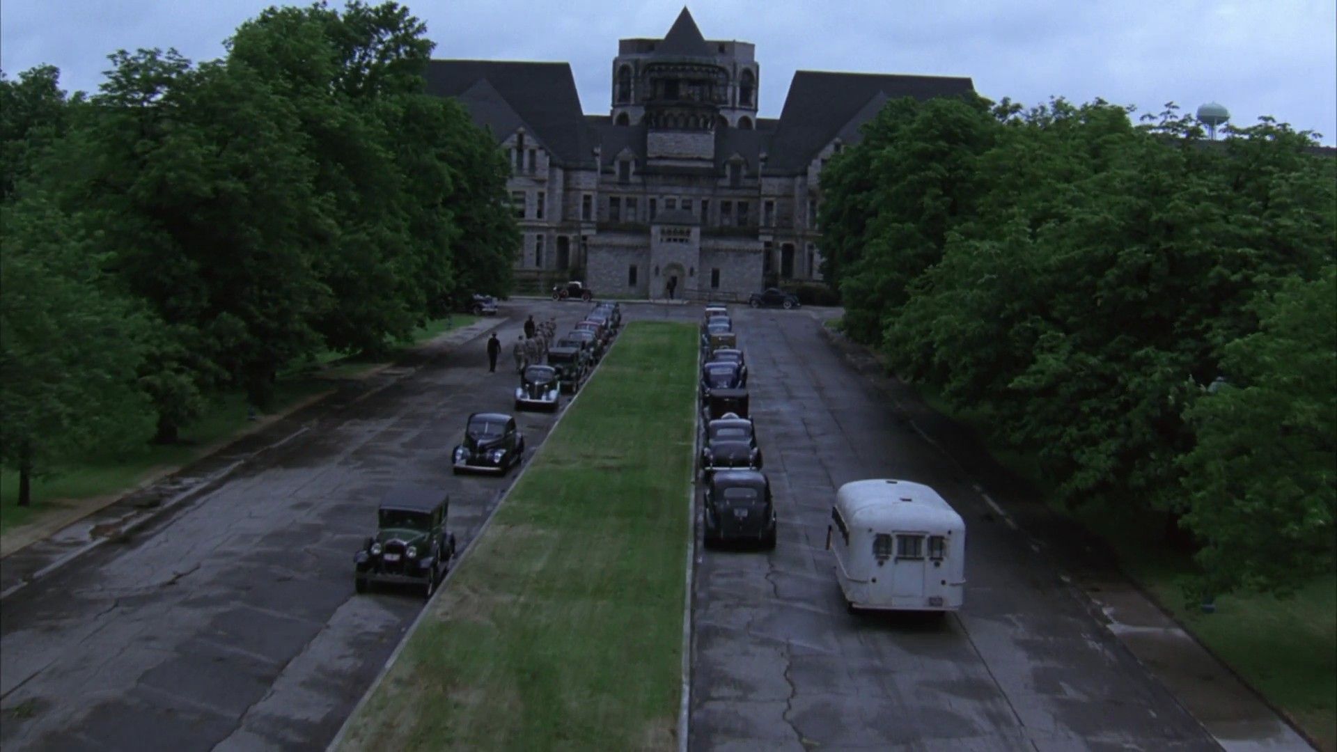 Ohio State Reformatory, Shawshank-Gefängnis, Die Verurteilten, Gefängnisbus, Vogelperspektive, 1080p Wallpaper