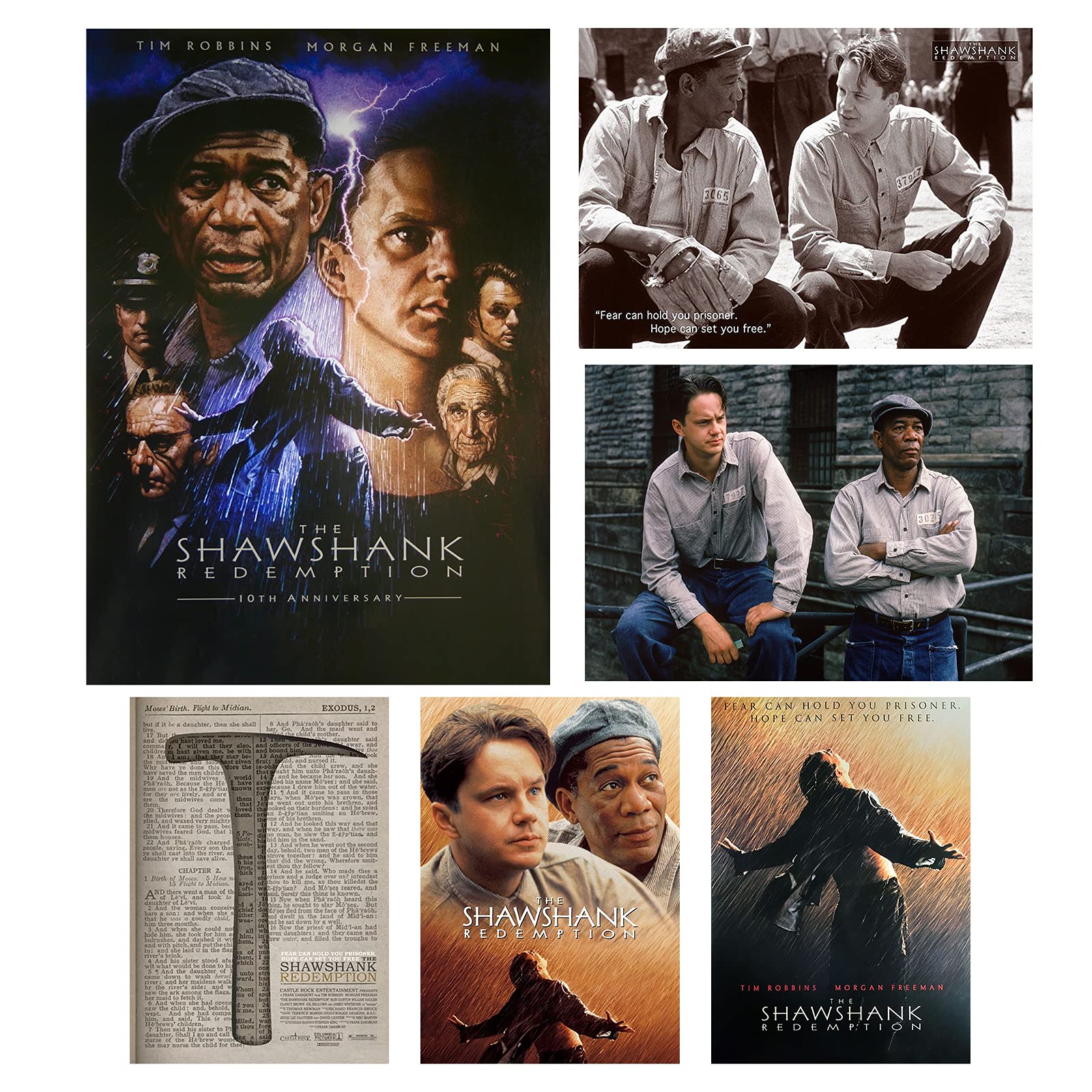 The Shawshank Redemption, Collage, Filmplakate, Morgan Freeman, Tim Robbins, iPad-Hintergrundbild