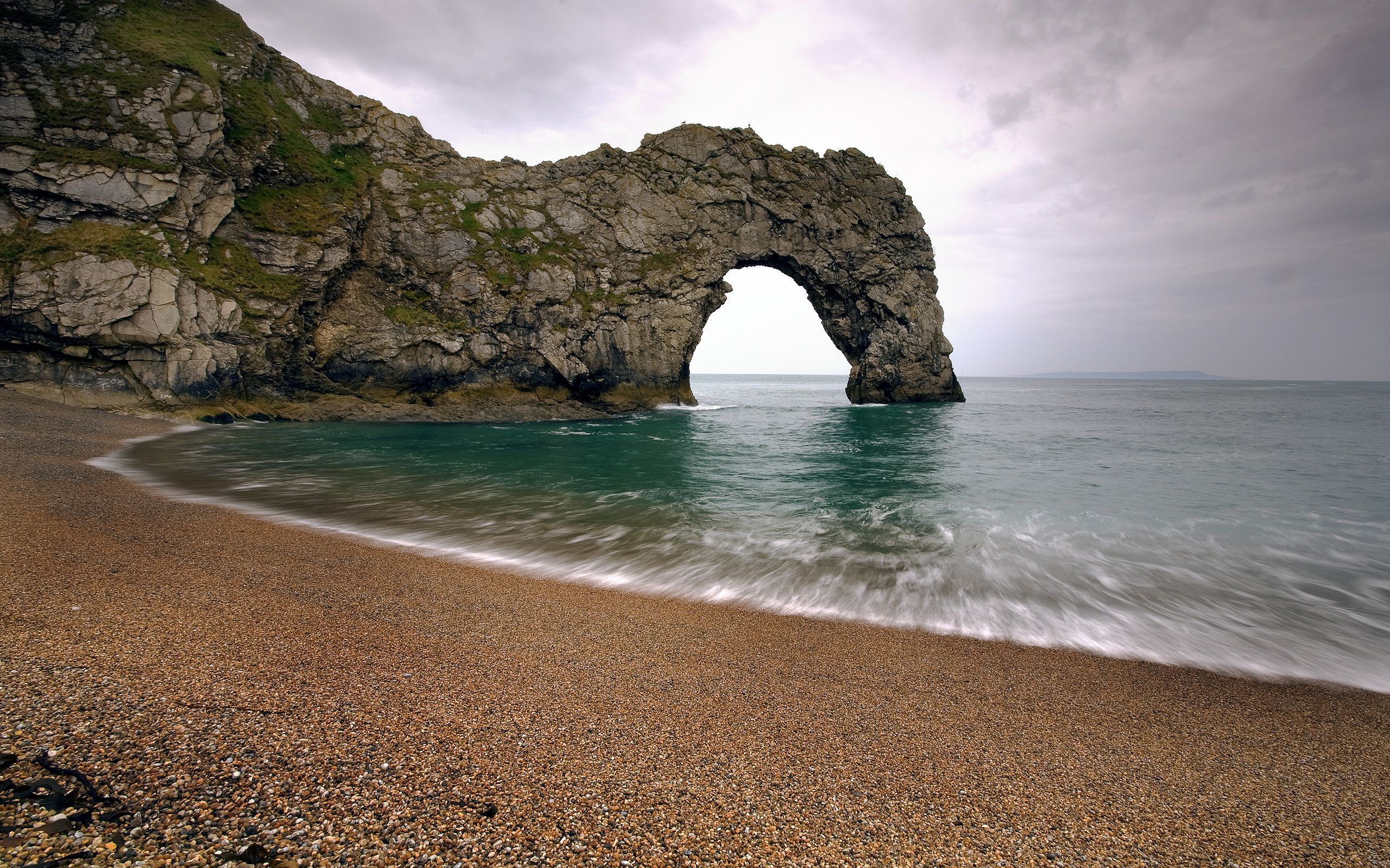 Durdle Door, Jurassic Coast, England, Felsbogen, Strand, 2K, Laptop-Hintergrundbild