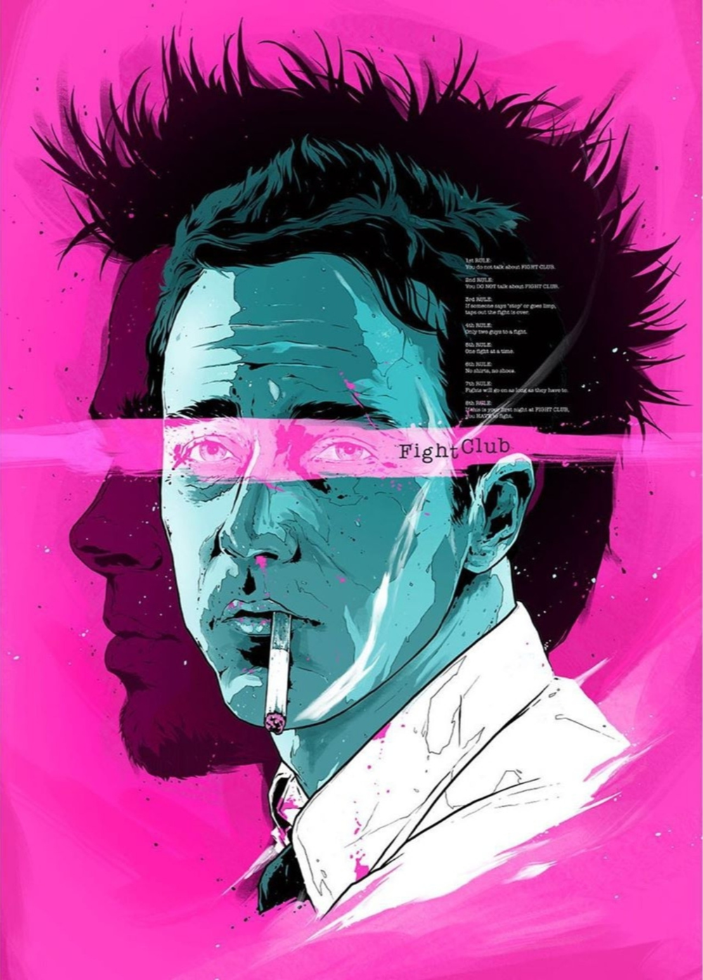 Fight Club, Tyler Durden, Zigarette, Pop-Art, Pink, Hintergrundbild für iPad und Tablet