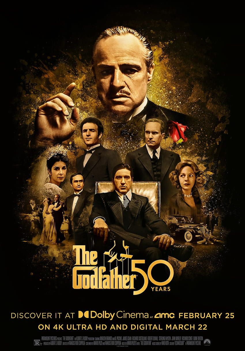 Der Pate, 50-jähriges Jubiläum, Filmplakat, Corleone-Familie, Gold, HD, iPad-Hintergrundbild