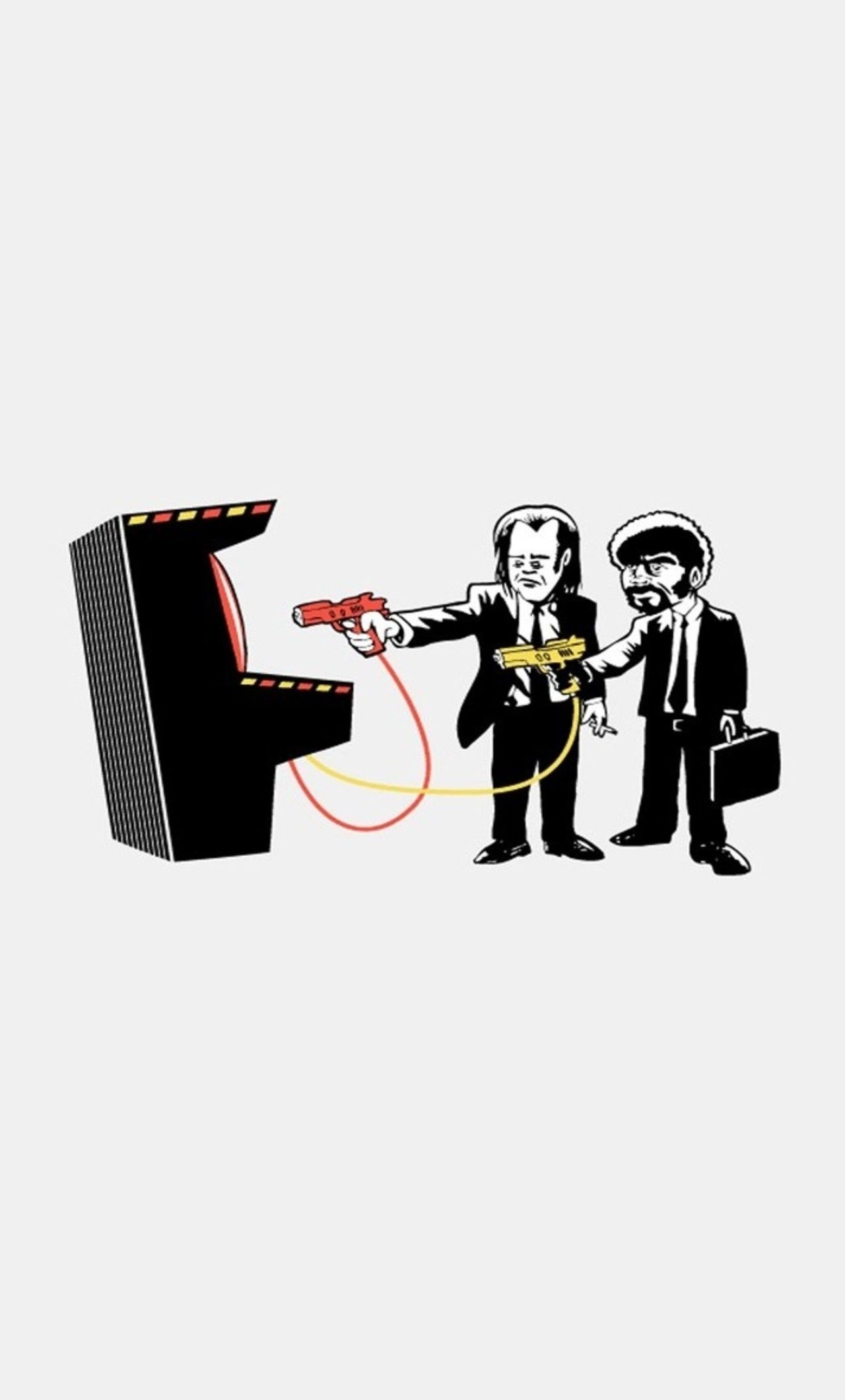 Vincent Vega, Jules Winnfield, Pulp Fiction, Spielautomat, Parodie, Minimalistisch, Full-HD-Handy-Hintergrundbild