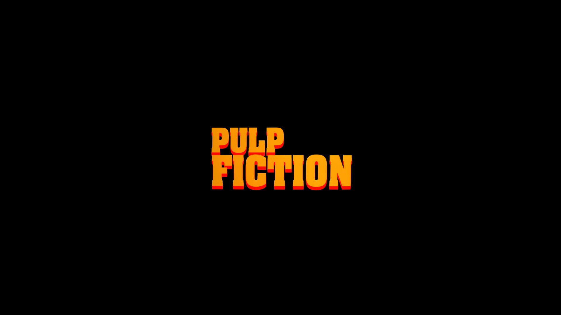 Pulp Fiction, Logo, Schriftzug, Schwarzer Hintergrund, Minimalistisch, Full HD Wallpaper