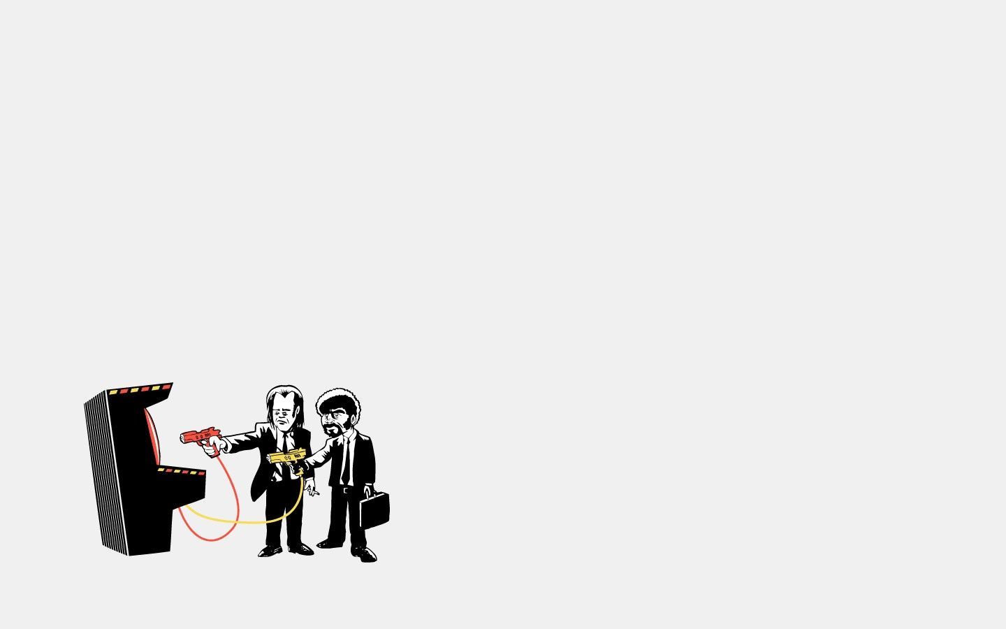 Vincent Vega, Jules Winnfield, Pulp Fiction, Spielautomat, Parodie, Weißer Hintergrund, HD Wallpaper
