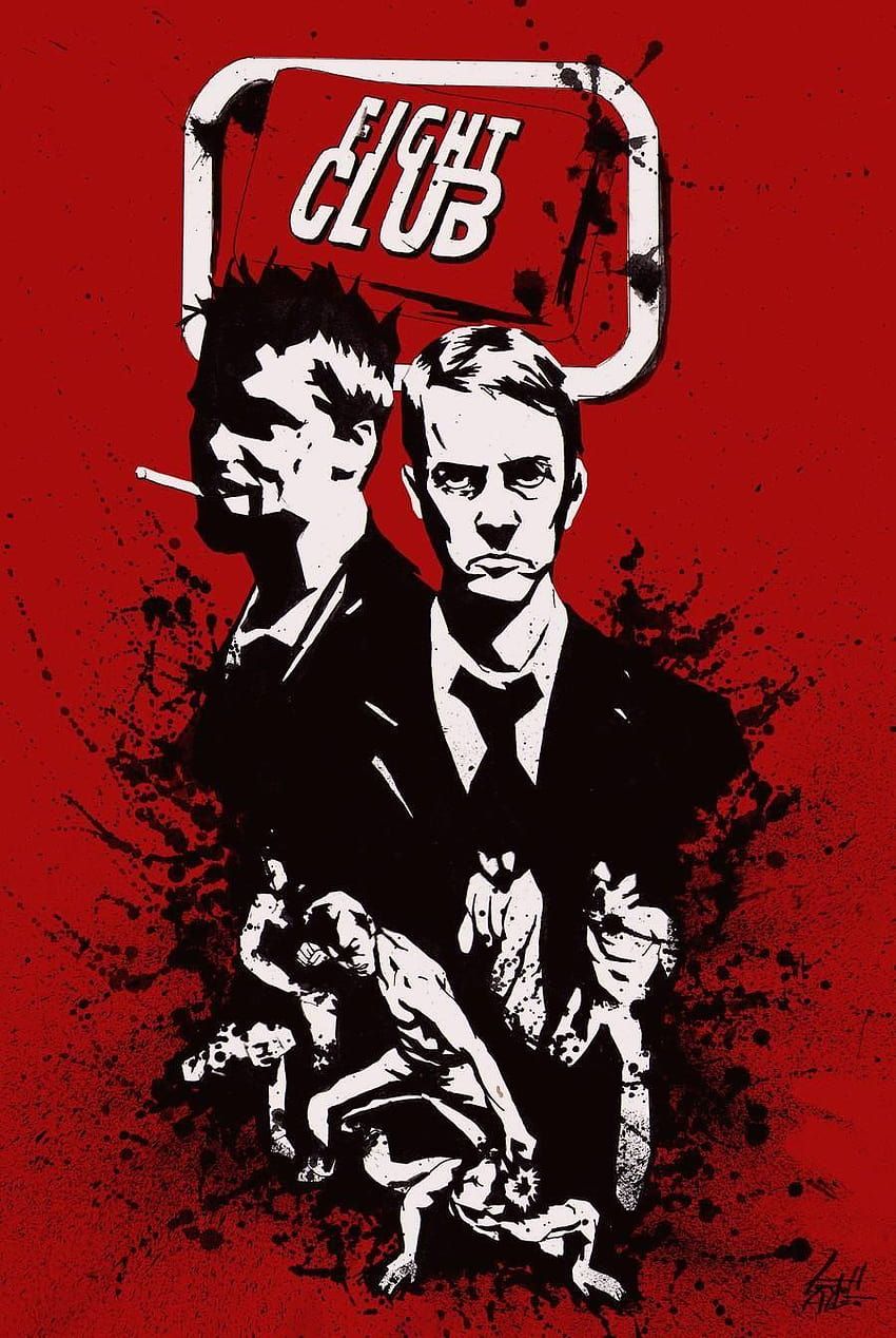 Fight Club, Tyler Durden, Der Erzähler, Seife, Filmplakat, Rot, Hintergrundbild fürs iPad